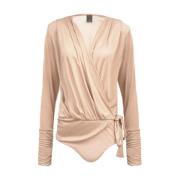 PINKO Blank Jersey Topp Beige, Dam