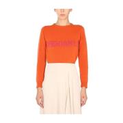 Alberta Ferretti Stickade plagg med rund hals Orange, Dam