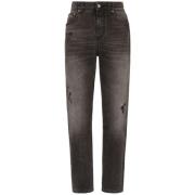Dolce & Gabbana Denim Jeans med dragkedja och knappstängning Gray, Dam