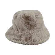 BomBoogie Ivory Faux Fur Cloche Hat Beige, Dam