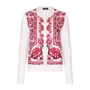 Dolce & Gabbana Silkeskardigan med Twillinsatser Pink, Dam