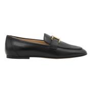 Tod's Svarta T-logo läderloafers Black, Dam