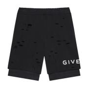 Givenchy Bermudashorts med Förstörd Effekt Black, Herr