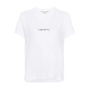 Stella McCartney Vita Hjärta Creweck T-shirts och Polos White, Dam