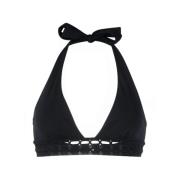 Ermanno Scervino Svart Virkad Halterneck Bikini Top Black, Dam