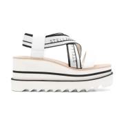 Stella McCartney Vita sandaler med fyrkantig tå White, Dam
