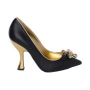 Moschino Svart Läder Hot n Cold Pump Black, Dam