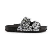 Love Moschino Läder Spännsandaler Black, Dam