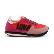 Love Moschino Broderade Sneakers för Kvinnor Red, Dam