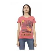 Trussardi Rosa Bomullstryckt T-shirt Pink, Dam