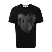 Comme des Garçons Play Faded Svart Hjärta T-shirt Black, Herr