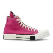 Converse Hot Pink Laceless High-Top Sneakers Pink, Herr