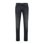 Jacob Cohën Premium Svart Slim Fit Bomullsjeans Black, Herr