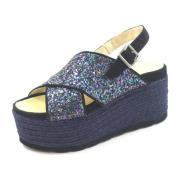 Espadrilles Blå Glitter Sneakers Blue, Dam