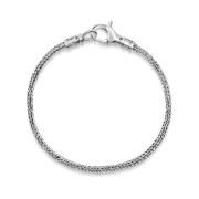 Nialaya Men's Sterling Silver Woven Rope Chain Bracelet Gray, Herr