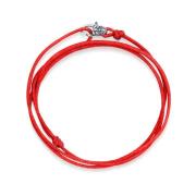 Nialaya Red Wrap-Around String Bracelet with Sterling Silver Lock Red,...