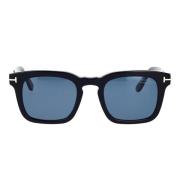Tom Ford Klassiska fyrkantiga solglasögon med polariserade blå linser ...