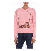 Love Moschino T-Shirtklänning med Grafiskt Tryck och Logotyp Pink, Dam