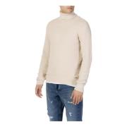 Only & Sons Beige Turtleneck Stickat för Män Beige, Herr