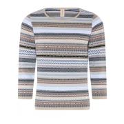 Skovhuus Randig Pullover Tröja i Bark Beige Multicolor, Dam