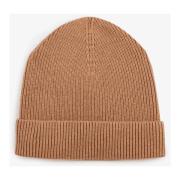 Eden Park Brun Ribbstickad Ullblandning Beanie Beige, Herr