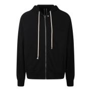 Rick Owens Bomullsjersey Hoodie med Dragkedja Black, Herr