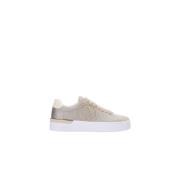 Liu Jo Glittriga sneakers med Maxi-logotyp och nitar Beige, Dam