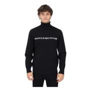 Versace Jeans Couture Svarta Sweaters med Logo Lettering Black, Herr