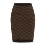 Balmain Monogramkjol Brown, Dam