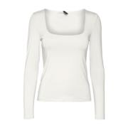 VERO MODA Vit Bianca Ls Top Tops White, Dam