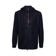 Kiton Rutig Check Huva Jacka Blue, Herr