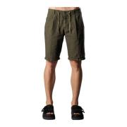 40Weft Houndstooth Dragsko Shorts i Khaki Green, Herr