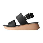 Clarks Stiliga Platta Sandaler Black, Dam