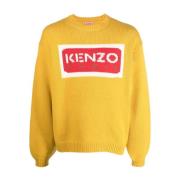 Kenzo Senapsgul Logostickad Tröja Yellow, Herr