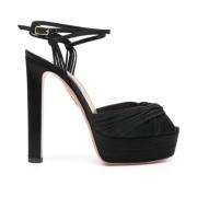 Aquazzura Svarta Sandaler med Twistdetaljer Black, Dam