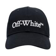 Off White Svart Broderad Logotyp Bomullsmössa Black, Herr