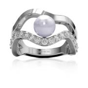 Sif Jakobs Jewellery Elegant Pärla Zirkonia Silverring Gray, Dam