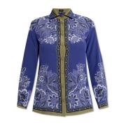 Etro Sidenblus med tryck Blue, Dam