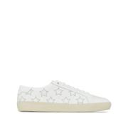 Saint Laurent Vita Låga Lädersneakers med Nitar White, Herr