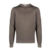 Jacob Cohën Italiensk Ull Crew-Neck Stickat Beige, Herr