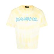 Dsquared2 Bomull T-shirt, Tillverkad i Italien Yellow, Herr
