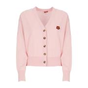 Kenzo Rosa Ullkardigan med Boke Flower Broderi Pink, Dam