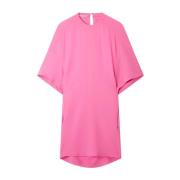 Stella McCartney Rosa Sidenblandad Crew Neck Klänning Pink, Dam