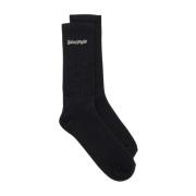 Palm Angels Broderade Logosockor Black, Herr