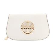 Tory Burch Vit Läderclutch med Flap Stängning White, Dam