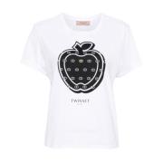 Twinset Vit T-shirt och Polos med Tryck White, Dam