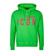 Dsquared2 Fluorescerande huvtröja med ikoniskt logotyp Green, Herr