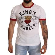 Dolce & Gabbana King`s Angels Print T-shirt White, Herr