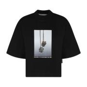 Palm Angels Svart grafiskt tryck T-shirt Black, Dam