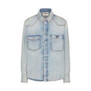 Valentino Denim Overshirt Blue, Herr